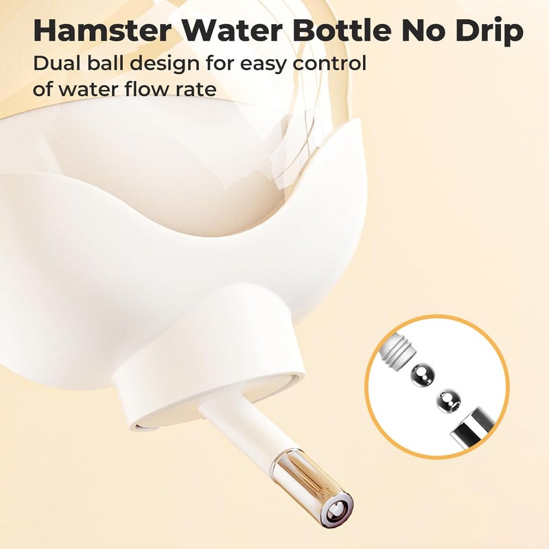 mini&moe Guinea Pig Water Bottle No Drip - 17oz Rabbit Water Dispenser for Cage Crate Flat Back Design for Syrian Dwarf Hamster Bunny Gerbils Small Pet - Image 5